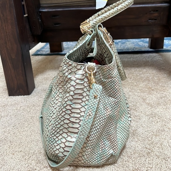 BRAHMIN Elise Opal green Seville collection croc embossed leather bag - Picture 4 of 15